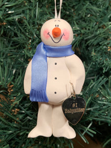#1 Babysitter Snowman Tree Ornament