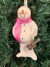 Load image into Gallery viewer, Acoustic Guitar Snowman Tree Ornament
