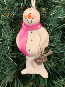 Acoustic Guitar Snowman Tree Ornament