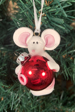Load image into Gallery viewer, Mouse Tree Ornament with Glass Ball - Assorted Colors
