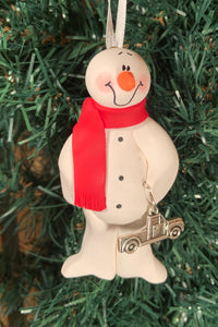 1/2 Ton Pick Up Truck Snowman Tree Ornament