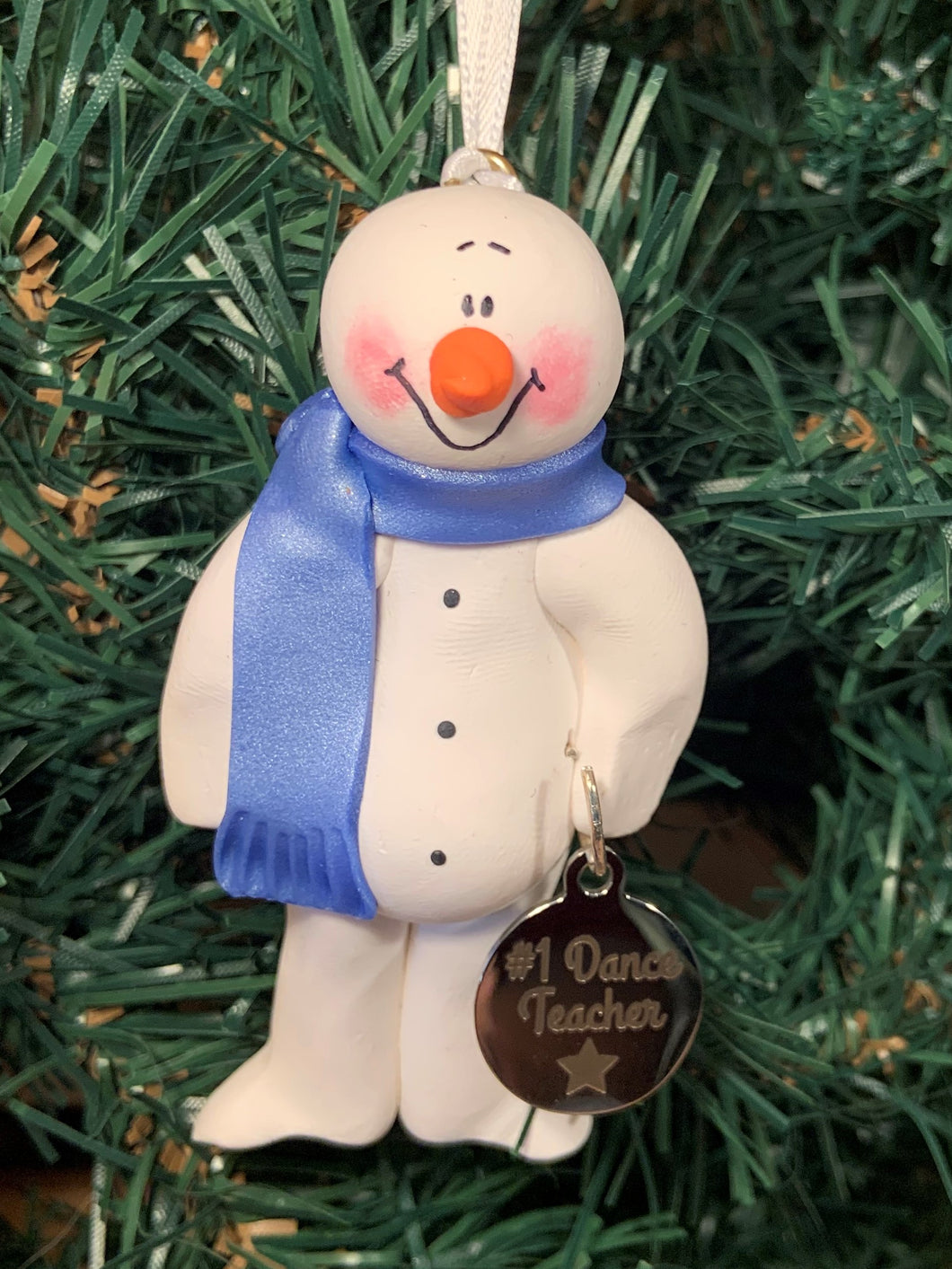 #1 Dance Teacher Snowman Tree Ornament