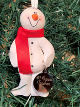 Load image into Gallery viewer, #1 Dance Teacher Snowman Tree Ornament
