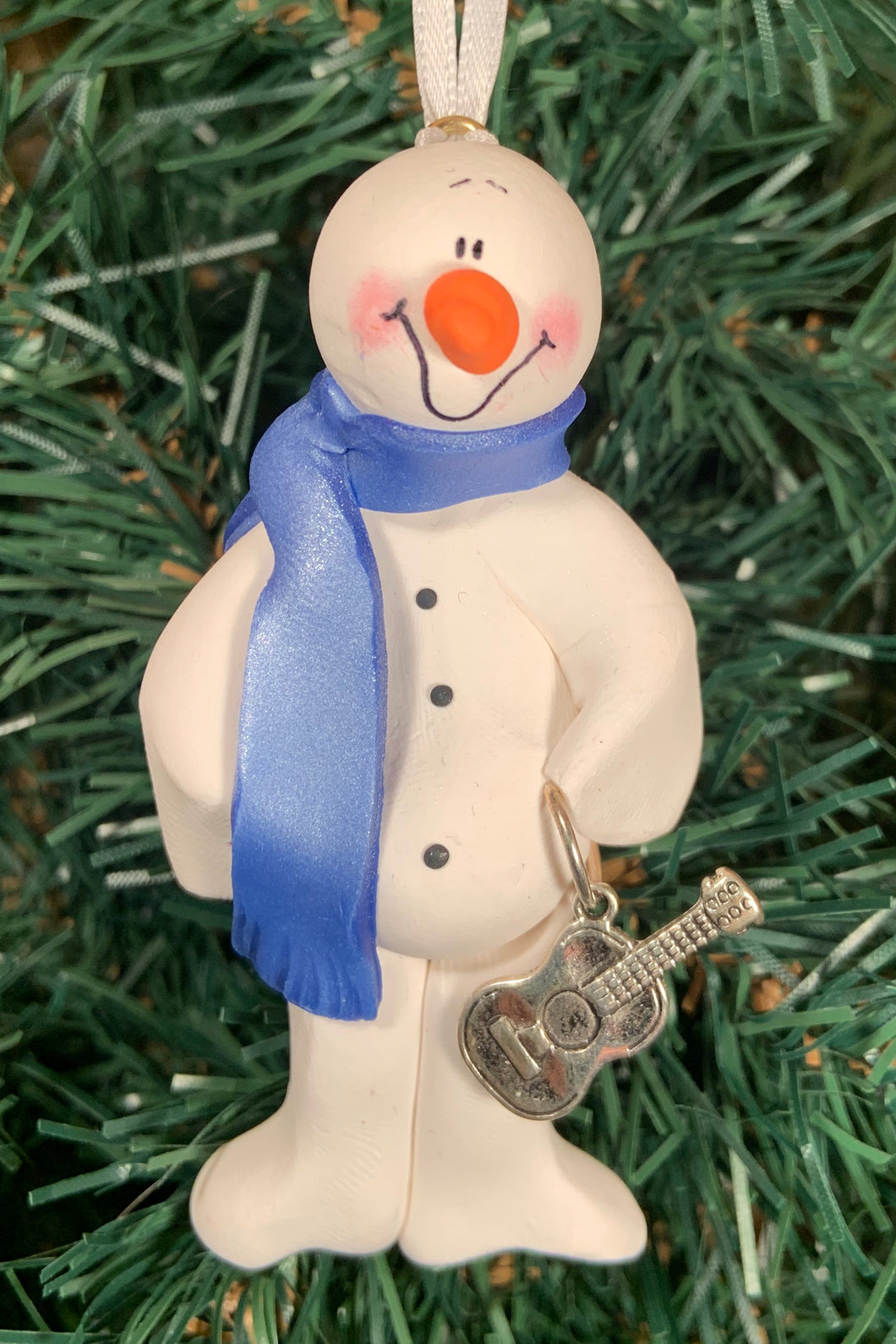 Acoustic Guitar Snowman Tree Ornament