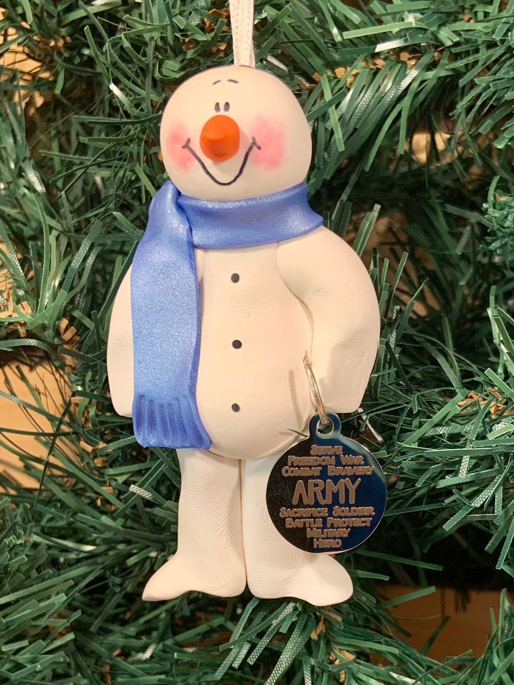Army #2 Snowman Tree Ornament