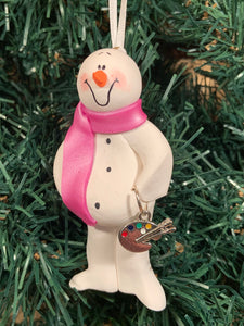Artist Snowman Tree Ornament