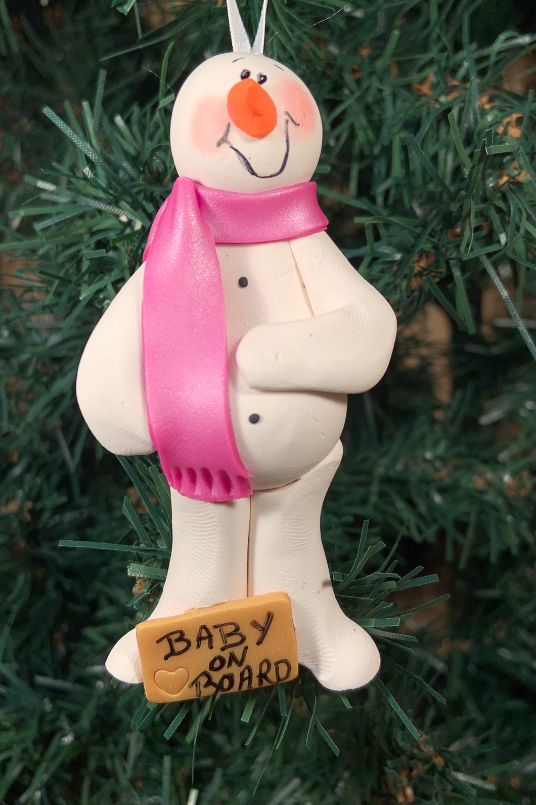 Baby on Board Snowman Tree Ornament