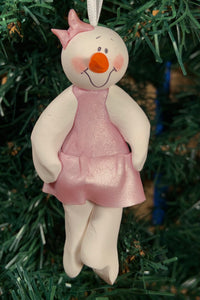 Ballerina Snowman Tree Ornament