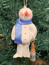 Load image into Gallery viewer, Beer Lover Snowman Tree Ornament
