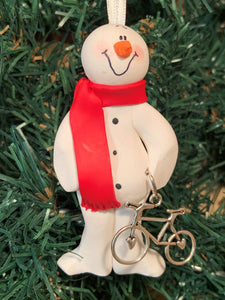 Bicycle Snowman Tree Ornament