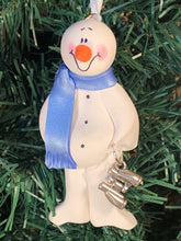 Load image into Gallery viewer, Birdwatcher Snowman Tree Ornament
