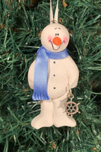 Load image into Gallery viewer, Boat Captain Snowman Tree Ornament
