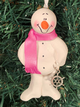 Load image into Gallery viewer, Boat Captain Snowman Tree Ornament
