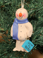 Load image into Gallery viewer, Book/Library Snowman Tree Ornament

