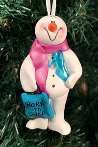 Born to Shop Snowman Tree Ornament