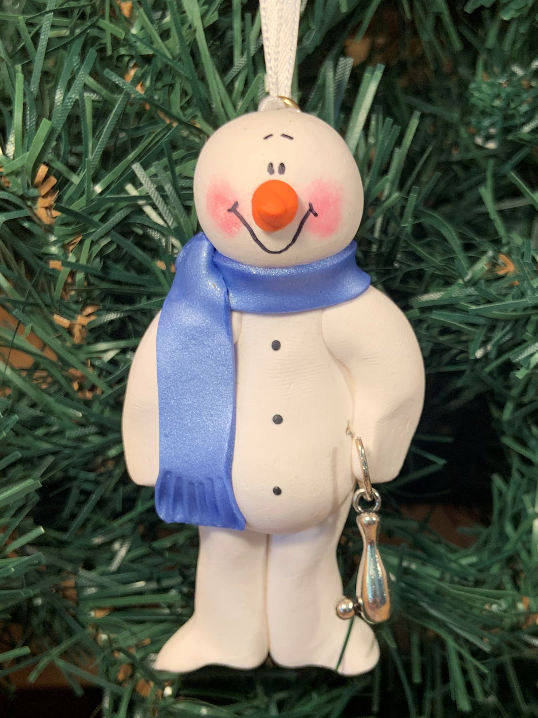 Bowling Snowman Tree Ornament