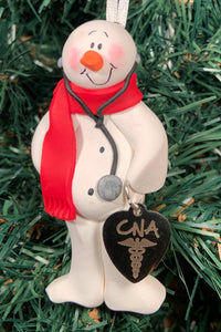 Certified Nursing Assistant Snowman Tree Ornament