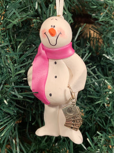 Card Player Snowman Tree Ornament