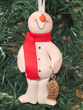 Load image into Gallery viewer, Card Player Snowman Tree Ornament
