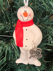 Cheerleader Snowman Tree Ornament