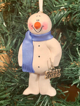 Load image into Gallery viewer, Coast Guard Snowman Tree Ornament
