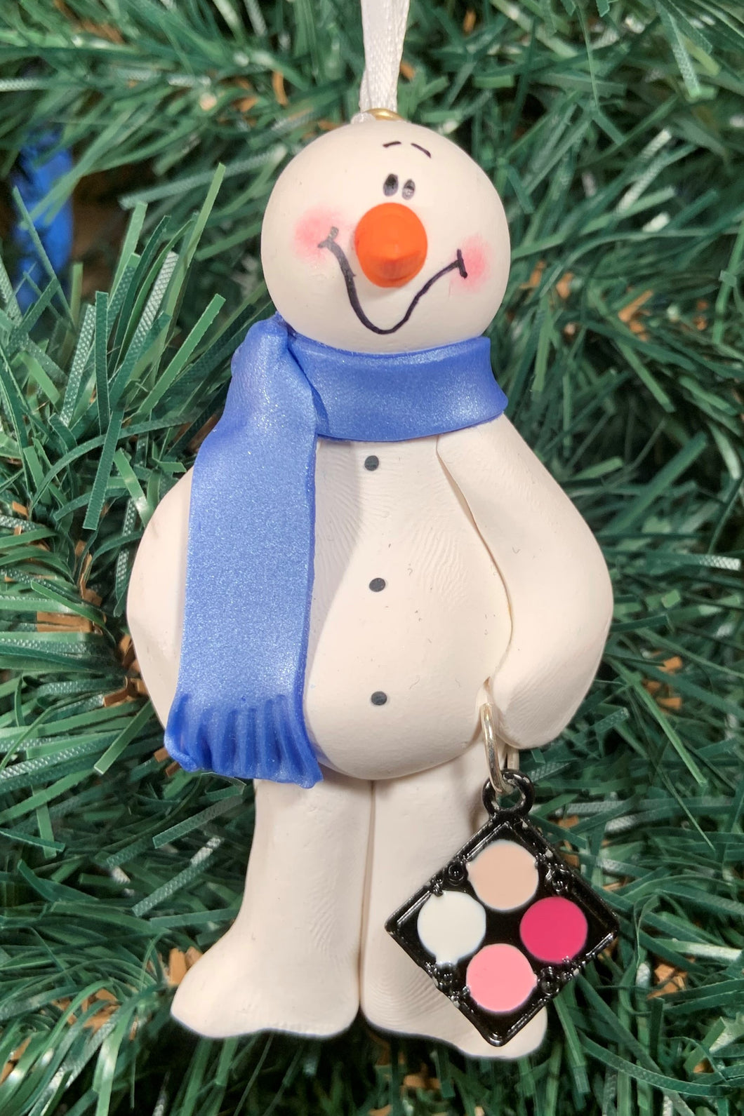 Cosmetician/Make Up Snowman Tree Ornament