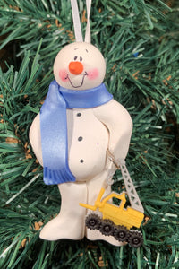 Crane Truck Snowman Tree Ornament