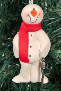Dental Hygienist w/Brush Snowman Tree Ornament