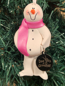 Dog Groomer Snowman Tree Ornament