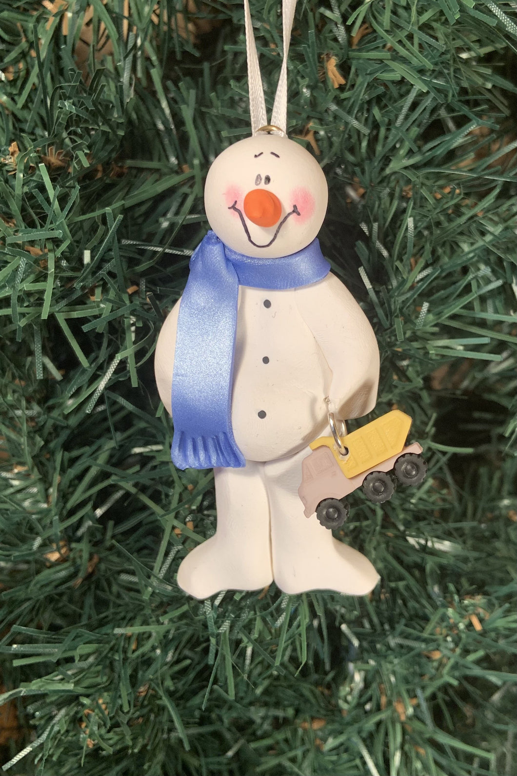 Dump Truck Snowman Tree Ornament