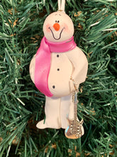Load image into Gallery viewer, Electric Guitar Snowman Tree Ornament
