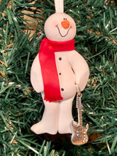 Load image into Gallery viewer, Electric Guitar Snowman Tree Ornament
