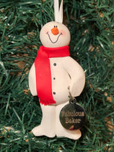 Load image into Gallery viewer, Fabulous Baker Snowman Tree Ornament
