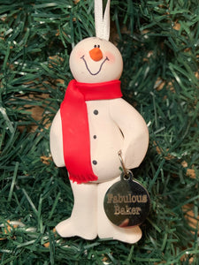 Fabulous Baker Snowman Tree Ornament