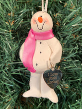 Load image into Gallery viewer, Field Hockey Snowman Tree Ornament
