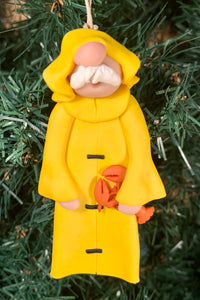 Fisherman Tree Ornament with Lobster