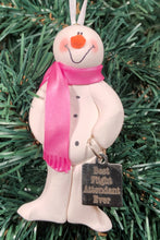 Load image into Gallery viewer, Flight Attendant Snowman Tree Ornament
