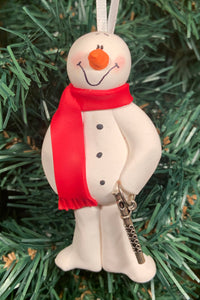 Flute Snowman Tree Ornament