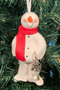 French Horn Snowman Tree Ornament