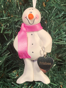 Frisbee Snowman Tree Ornament