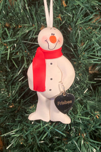Frisbee Snowman Tree Ornament