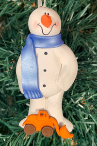 Front End Loader Snowman Tree Ornament