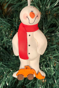 Front End Loader Snowman Tree Ornament
