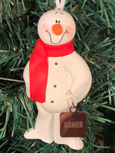 Gamer Snowman Tree Ornament