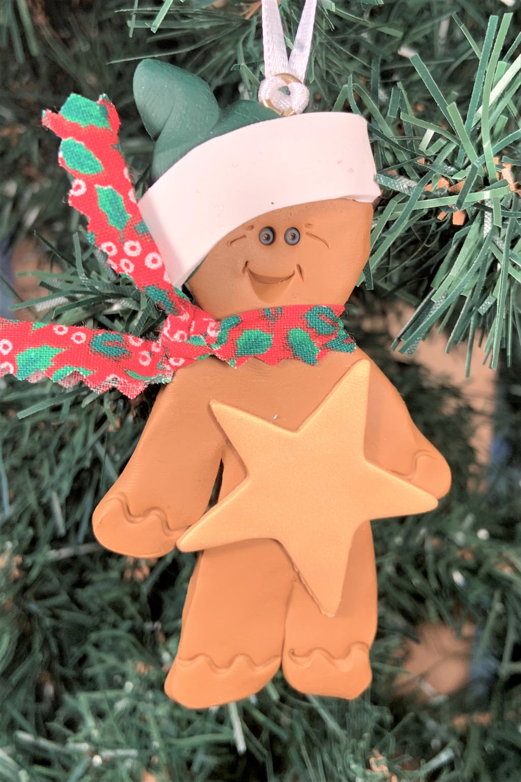 Gingerbread Man with Green Hat Tree Ornament