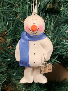 Gone Fishing Snowman Tree Ornament