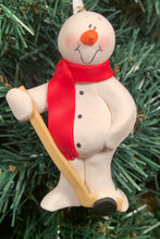 Load image into Gallery viewer, Hockey Snowman Tree Ornament
