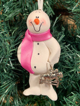 Load image into Gallery viewer, Horse Jumping Snowman Tree Ornament
