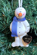 Load image into Gallery viewer, I Love my Cat Snowman Tree Ornament
