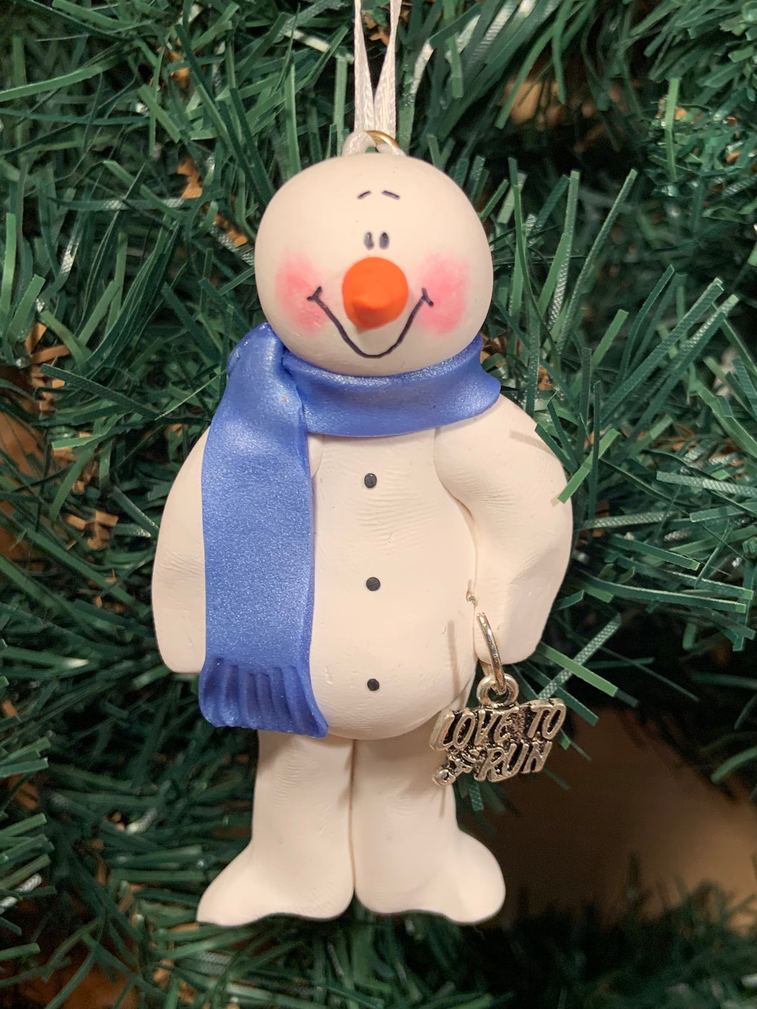 I Love to Run Snowman Tree Ornament